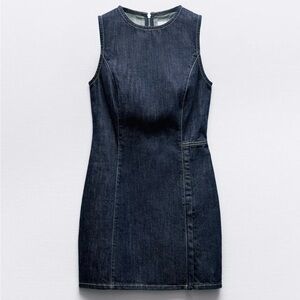 Zara Dark Blue Denim Mini Dress